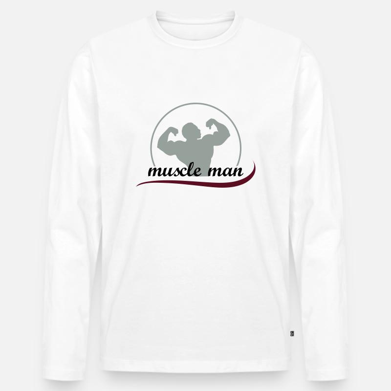 muscleman_3 - Männer Premium Bio Langarmshirt - Weiß