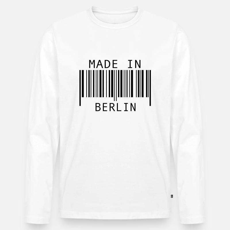 Made in Berlin - Männer Premium Bio Langarmshirt - Weiß