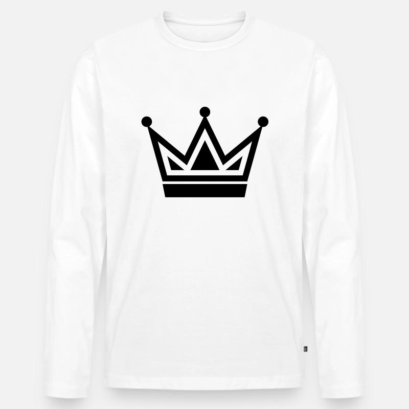 crown de - Männer Premium Bio Langarmshirt - Weiß