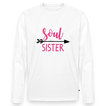 Soul Sister Left - Men's Premium Organic Long Sleeve Shirt - white - Front - Nico (187cm)