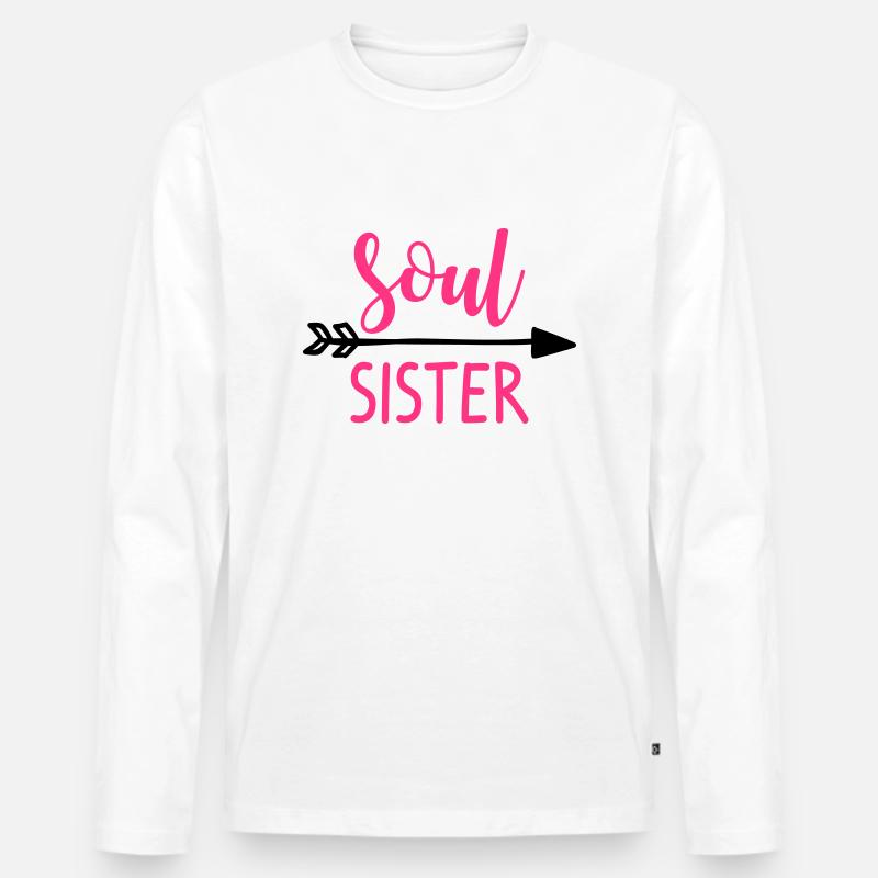 Soul Sister Left - Männer Premium Bio Langarmshirt - Weiß