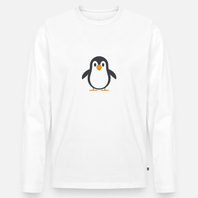 Pinguin - Männer Premium Bio Langarmshirt - Weiß