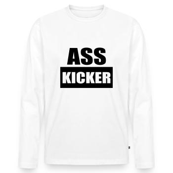 Arsch Kicker Lustiger Spruch Ass Kicker - Männer Premium Bio Langarmshirt - Weiß - Vorne - Nico (187cm)