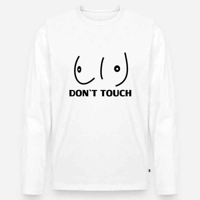 BRÜSTE,BRUST,TITTEN,Busen,boobs,0815 - Männer Premium Bio Langarmshirt - Weiß