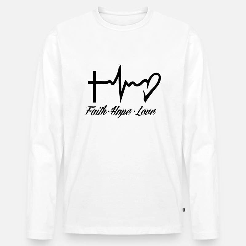 Glaube Hoffnung Liebe - Männer Premium Bio Langarmshirt - Weiß