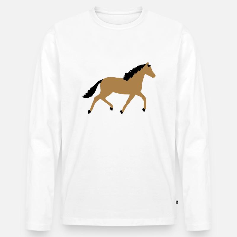 Pferd vektor - Männer Premium Bio Langarmshirt - Weiß