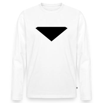 triangle - hero style - Men's Premium Organic Long Sleeve Shirt - white - Front - Nico (187cm)