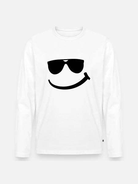 cool_smily_f1 - T-shirt manches longues Premium bio Homme - blanc