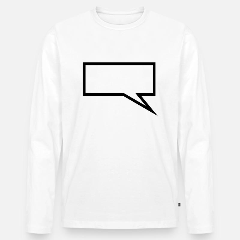 sprechblase - Männer Premium Bio Langarmshirt - Weiß