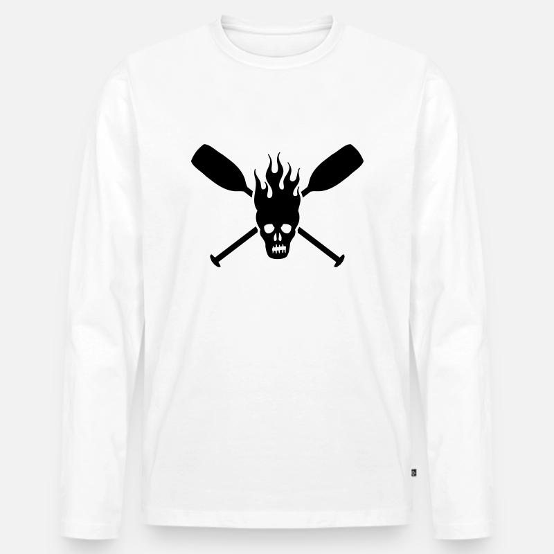 paddle skull - Männer Premium Bio Langarmshirt - Weiß