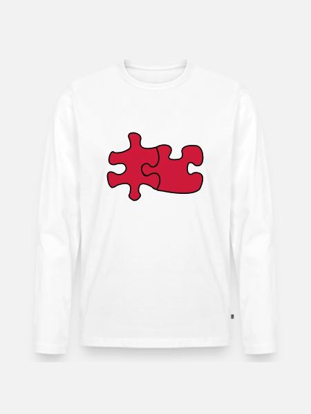 puzzle1 - T-shirt manches longues Premium bio Homme - blanc