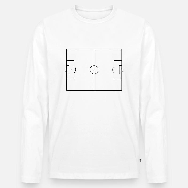 fussballfeld - Männer Premium Bio Langarmshirt - Weiß