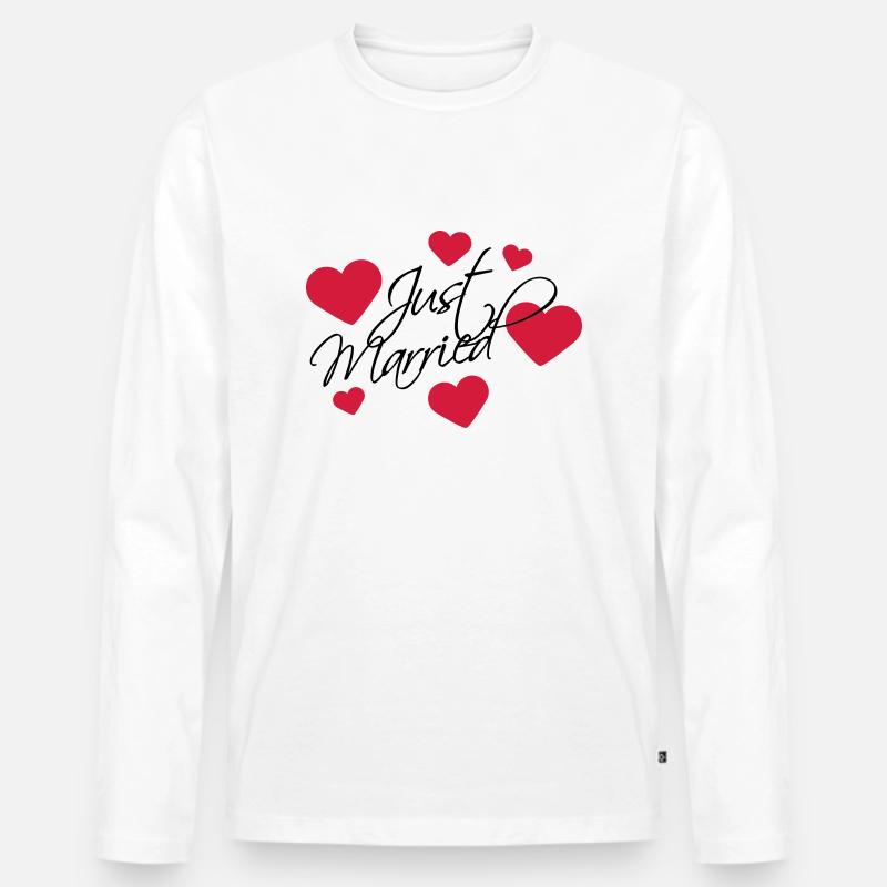 Just Married Logo - Männer Premium Bio Langarmshirt - Weiß