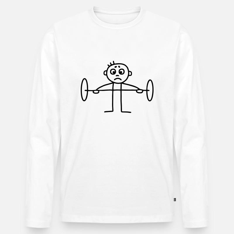 Bodybuilder - Muskeln - Männer Premium Bio Langarmshirt - Weiß