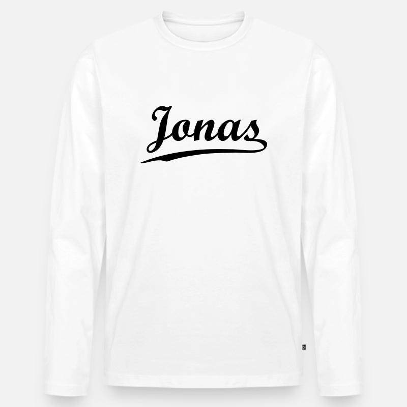 jonas - Männer Premium Bio Langarmshirt - Weiß
