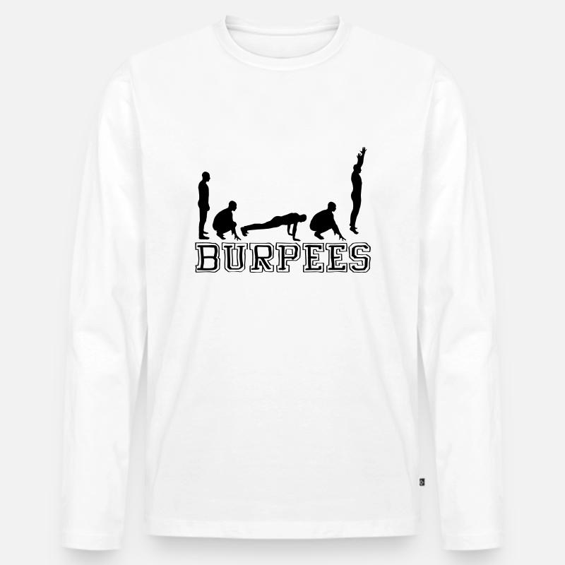 Burpees (Silhouette) - Männer Premium Bio Langarmshirt - Weiß
