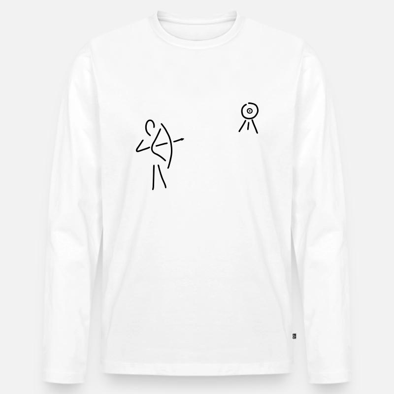 schütze schießt - Männer Premium Bio Langarmshirt - Weiß
