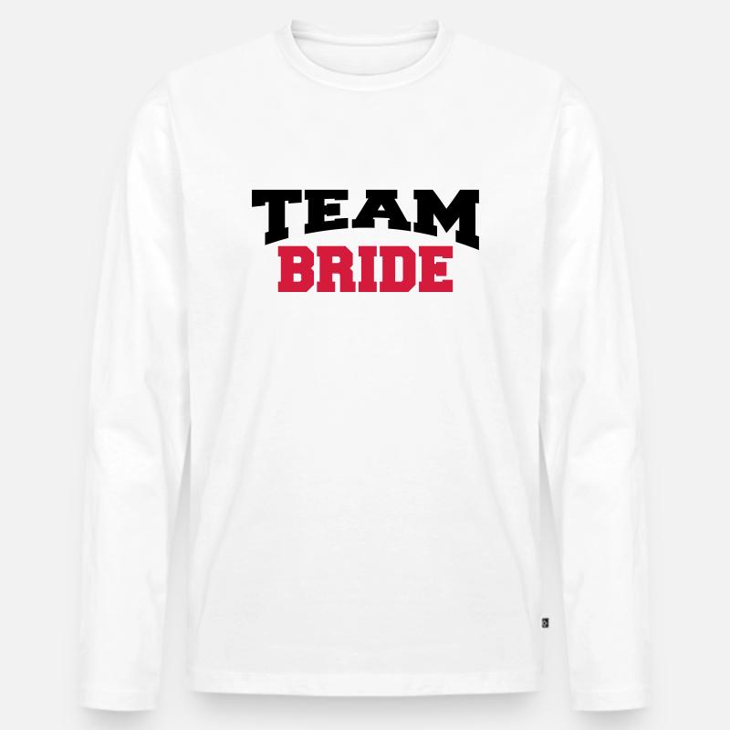 Team Bride - Männer Premium Bio Langarmshirt - Weiß
