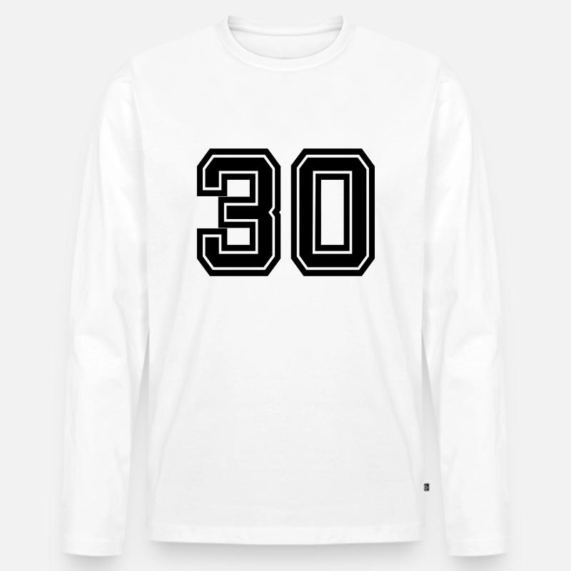30 - Männer Premium Bio Langarmshirt - Weiß