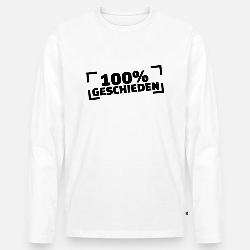 Geschieden - Männer Premium Bio Langarmshirt - Weiß