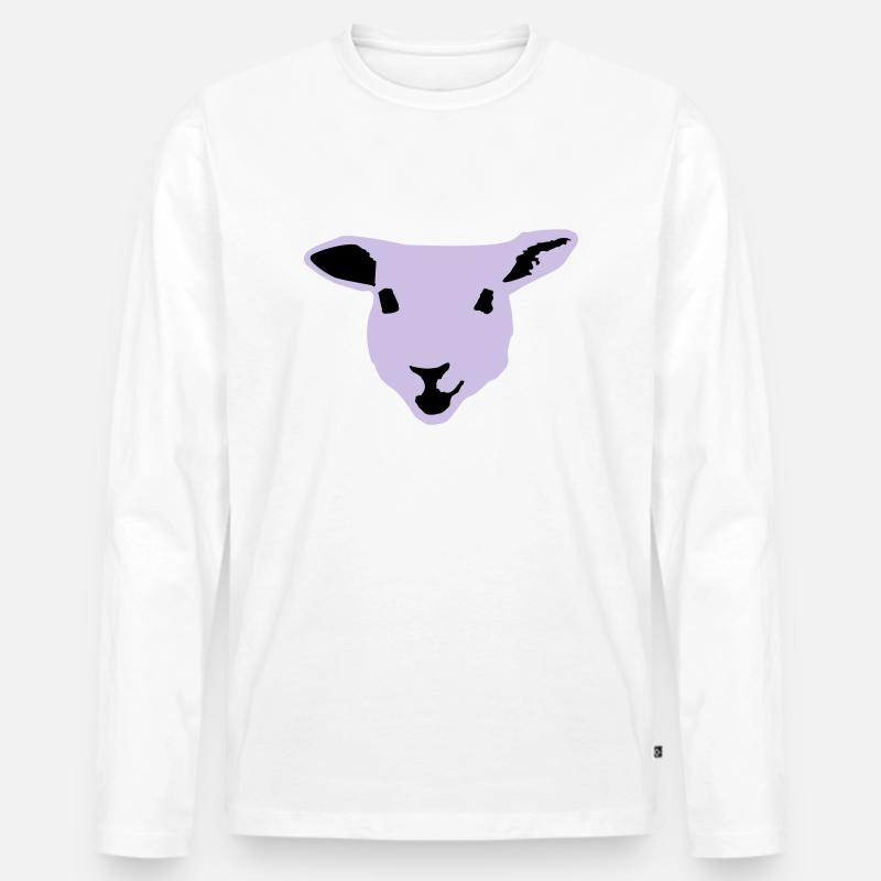 Schaf, Lamm - Männer Premium Bio Langarmshirt - Weiß
