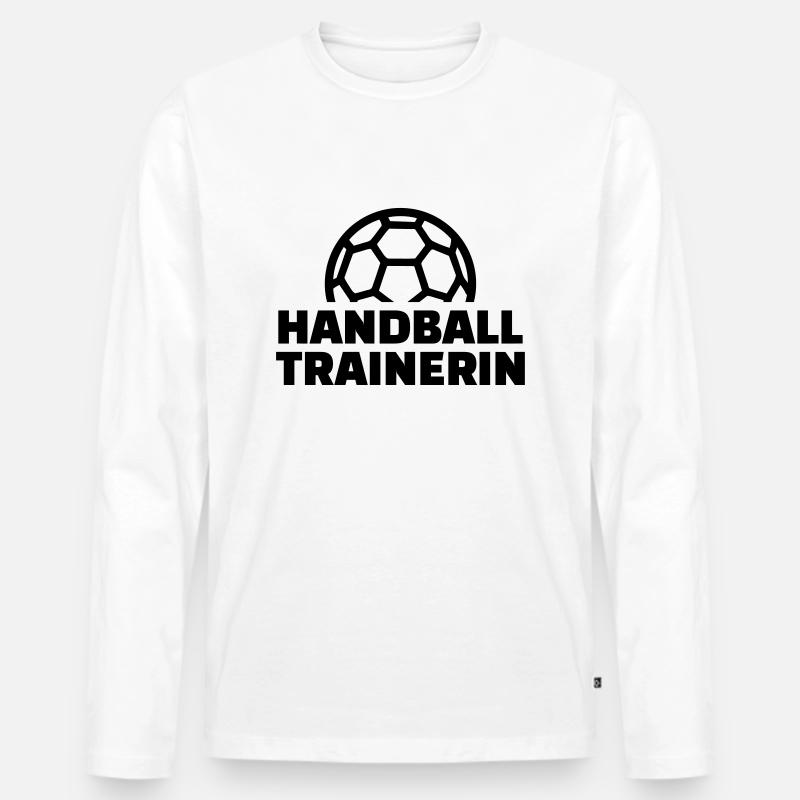 Handball - Männer Premium Bio Langarmshirt - Weiß