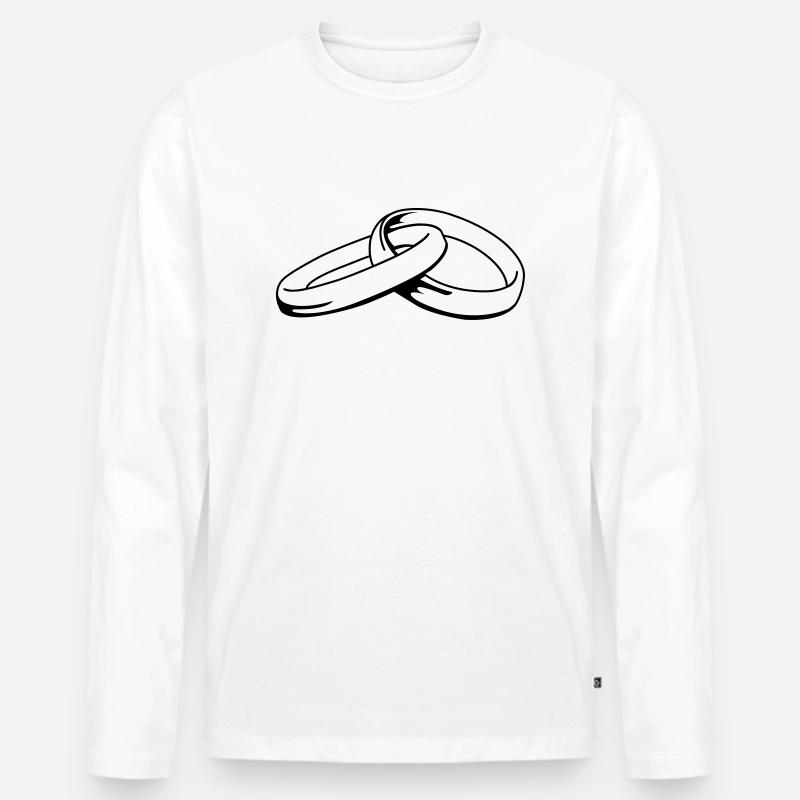 eheringe_01 - Männer Premium Bio Langarmshirt - Weiß
