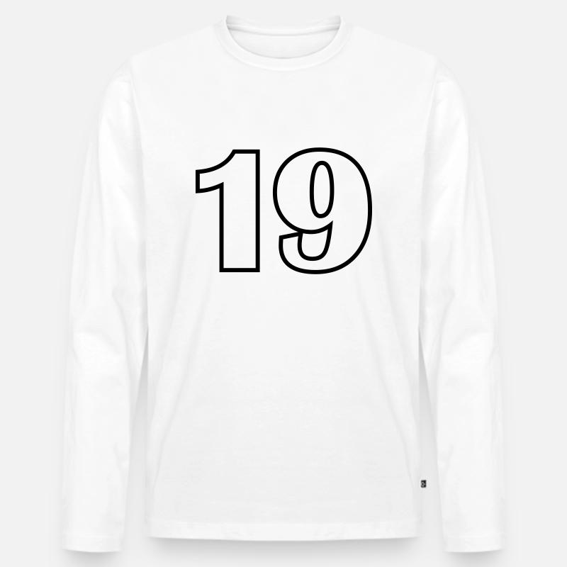 19 - Männer Premium Bio Langarmshirt - Weiß