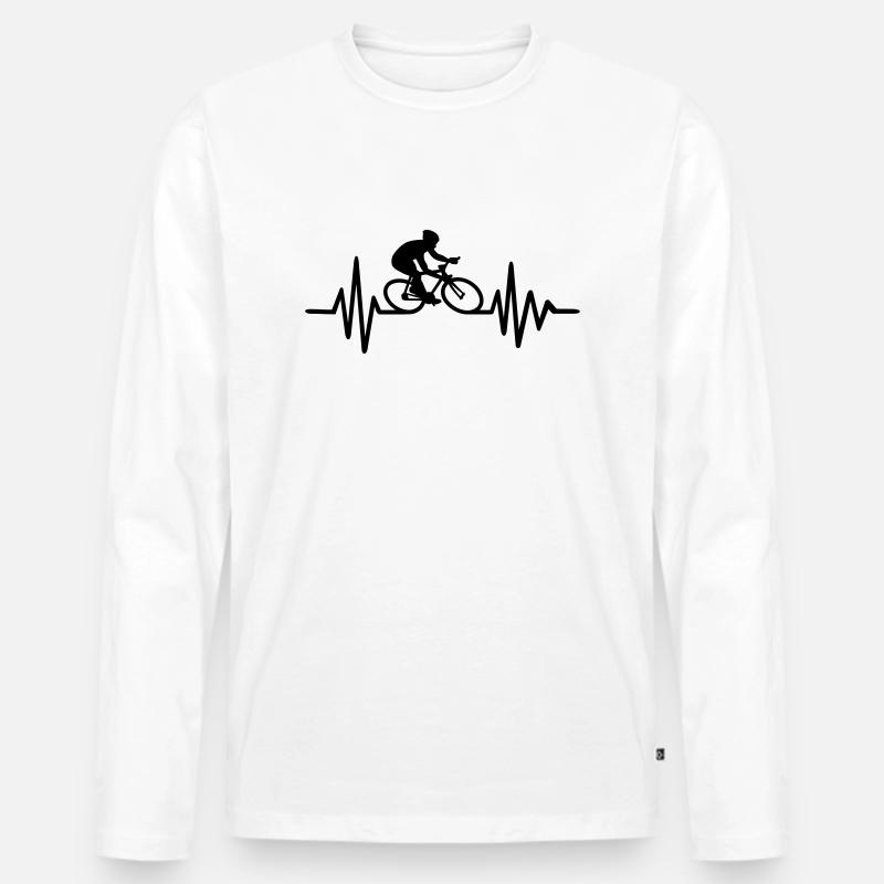 Radfahren - Männer Premium Bio Langarmshirt - Weiß