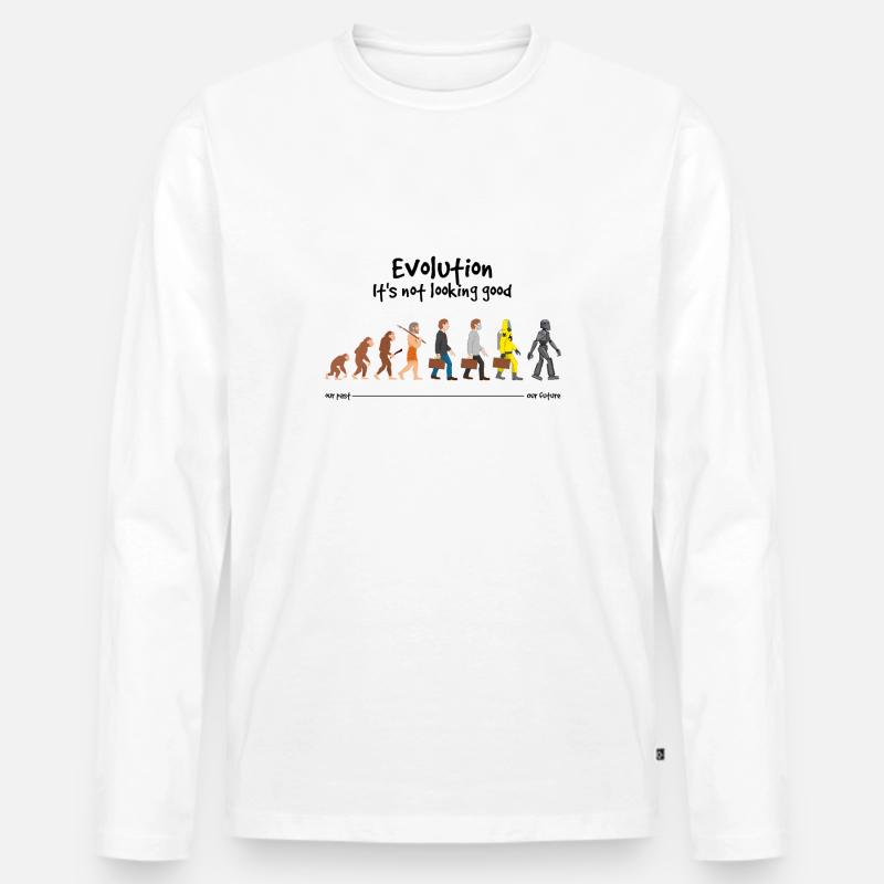 Evolution Es sieht nicht gut aus - Männer Premium Bio Langarmshirt - Weiß