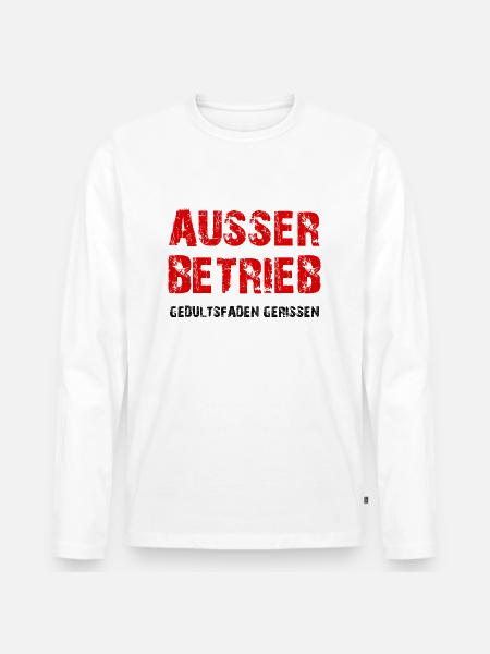 AUSSER BETRIEB - Männer Premium Bio Langarmshirt - Weiß