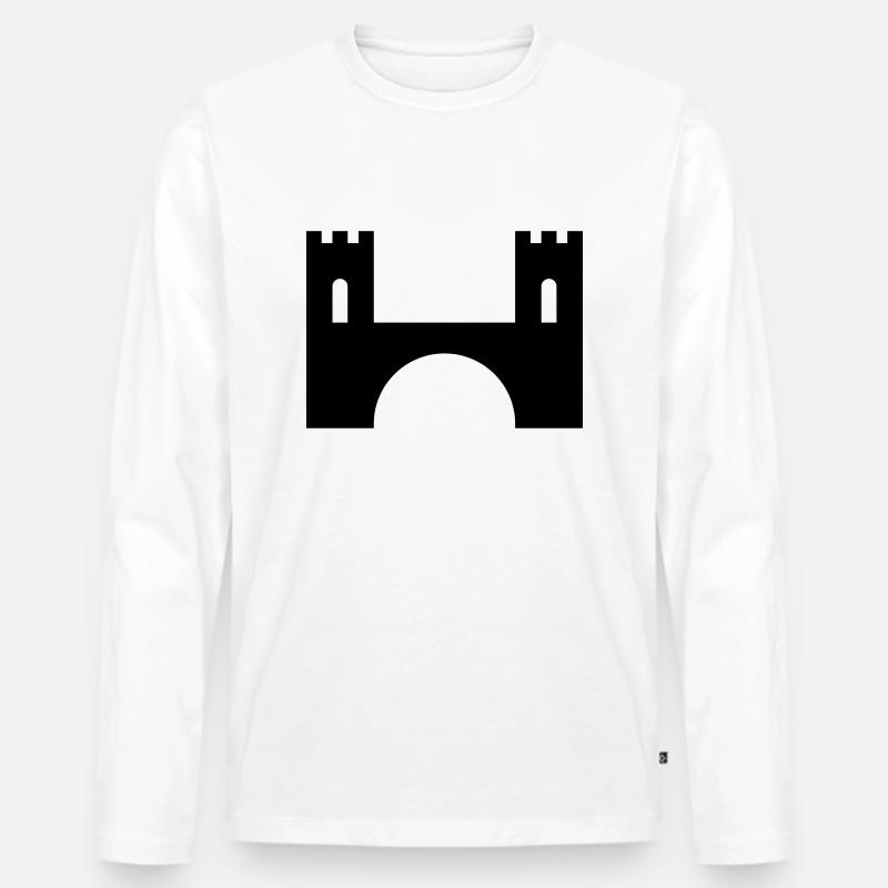 Brücke - Männer Premium Bio Langarmshirt - Weiß