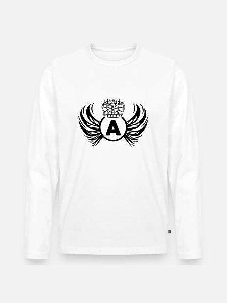 wappen A - Männer Premium Bio Langarmshirt - Weiß