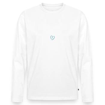 cadeau fete des peres pour boubou - T-shirt manches longues Premium bio Homme - blanc - Devant - Nico (187cm)