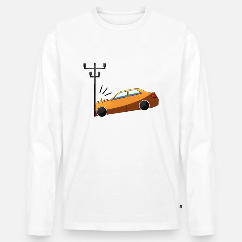 Schlechter Autofahrer - Männer Premium Bio Langarmshirt - Weiß