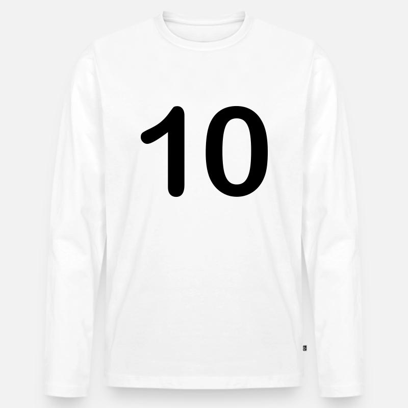 10 - Männer Premium Bio Langarmshirt - Weiß