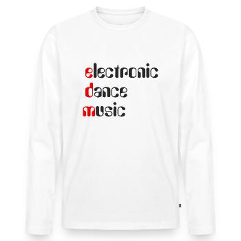 EDM Electronic Dance Music - Men's Premium Organic Long Sleeve Shirt - white - Front - Nico (187cm)