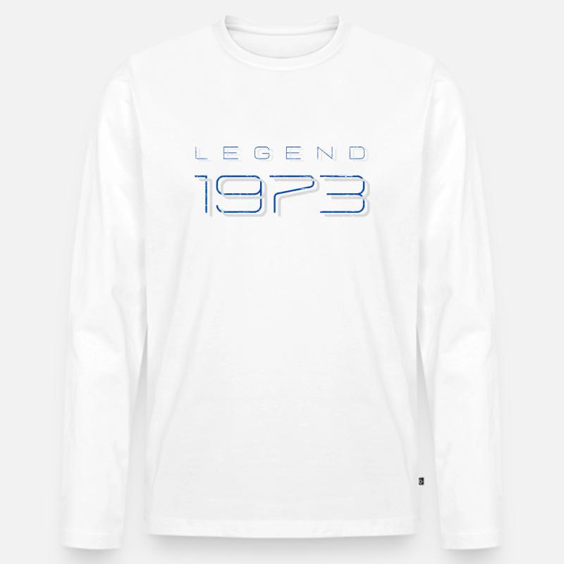 Legende 1973 - Männer Premium Bio Langarmshirt - Weiß