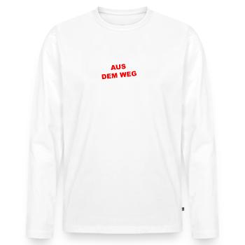 Aus dem Weg Geringverdiener - Männer Premium Bio Langarmshirt - Weiß - Vorne - Nico (187cm)