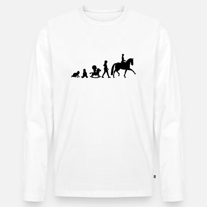 svg Evolution Dressur Reiter - Männer Premium Bio Langarmshirt - Weiß