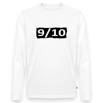 ich bin eine 9 von 10 - Männer Premium Bio Langarmshirt - Weiß - Vorne - Nico (187cm)