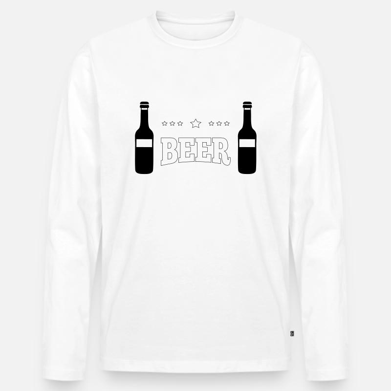 Bier - Männer Premium Bio Langarmshirt - Weiß