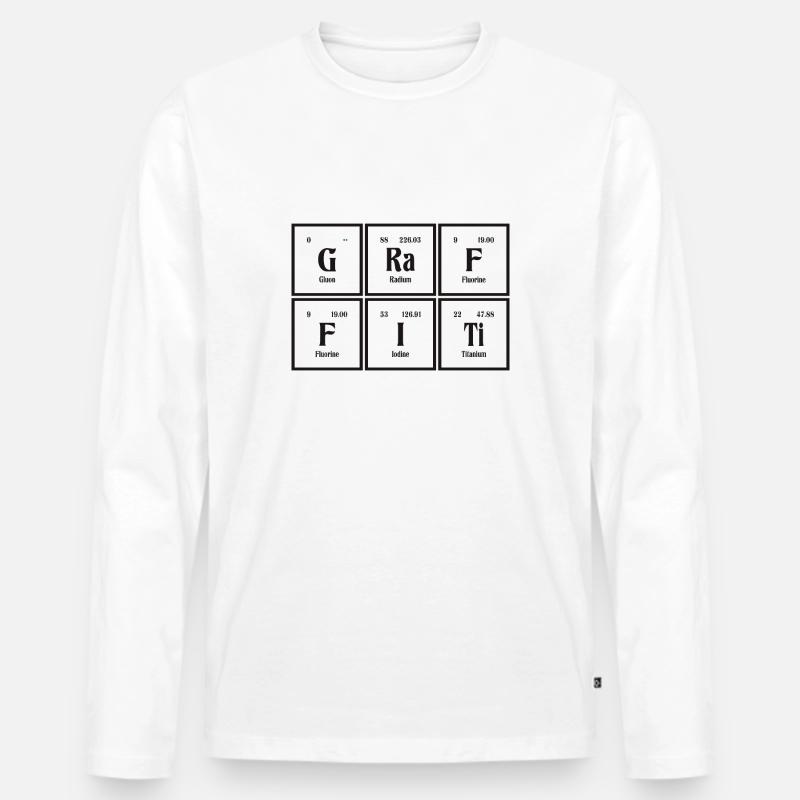Graffiti-| Periodensystem der Elemente - Männer Premium Bio Langarmshirt - Weiß