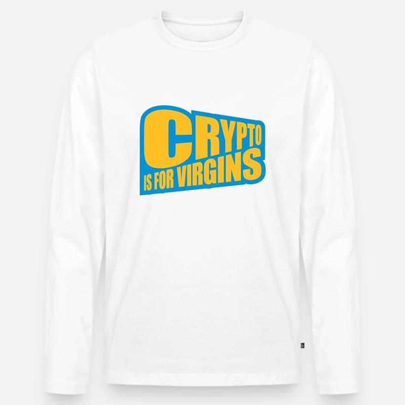 crypto is for virgins - Männer Premium Bio Langarmshirt - Weiß