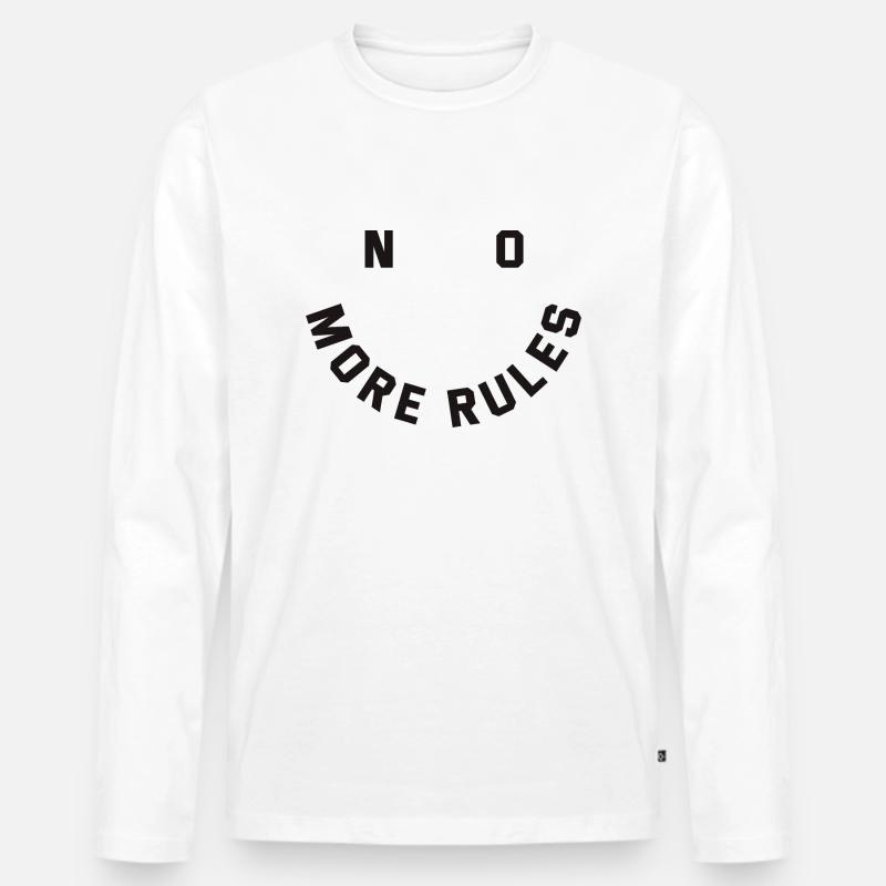 no more rules - Männer Premium Bio Langarmshirt - Weiß