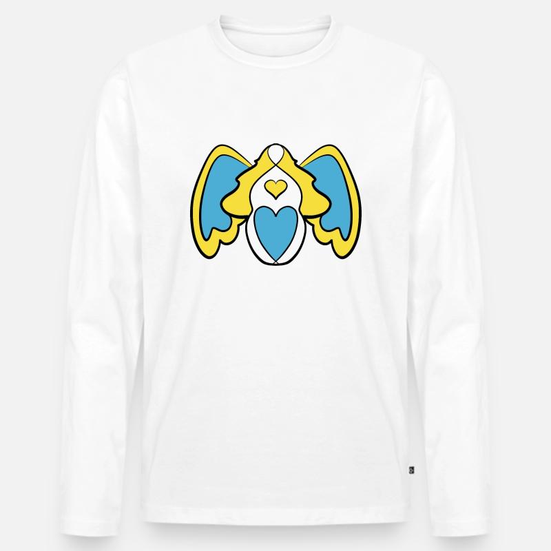 Engel des Friedens - Männer Premium Bio Langarmshirt - Weiß