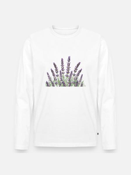 Lavender stalks Lavender - Men's Premium Organic Long Sleeve Shirt - white