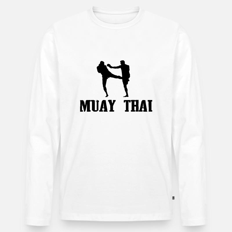 muay thai - Männer Premium Bio Langarmshirt - Weiß