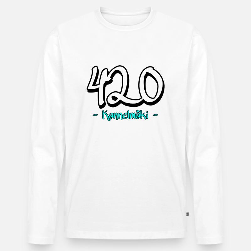 420 - Männer Premium Bio Langarmshirt - Weiß