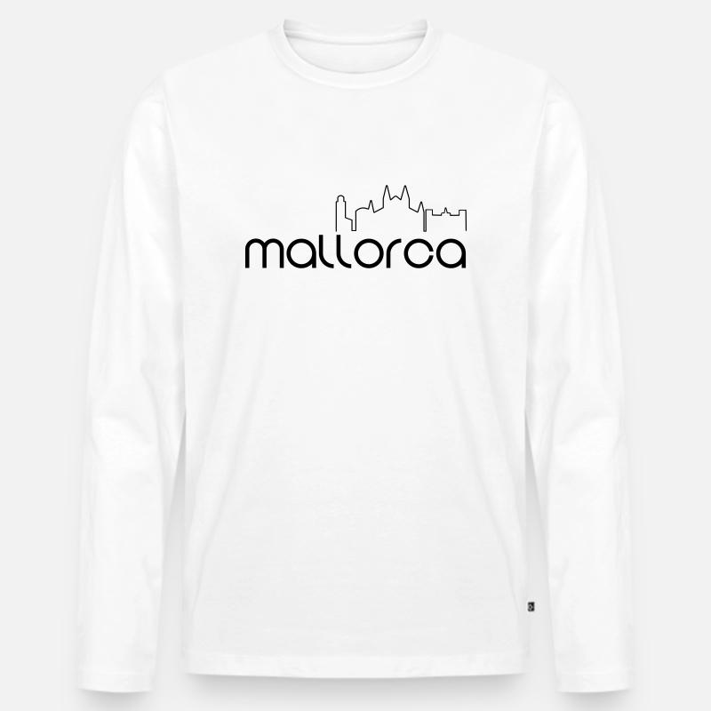 Mallorca - Männer Premium Bio Langarmshirt - Weiß